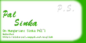 pal sinka business card